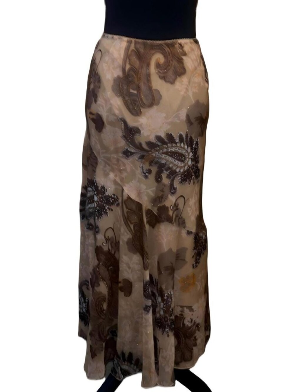 Vintage-Style Paisley Maxi Skirt